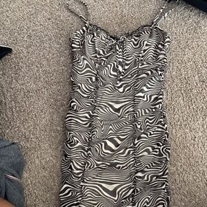 Zebra Print Ruched Dress